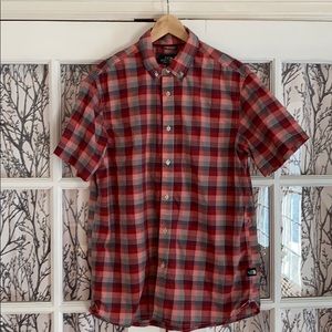 The North Face Large Short Sleeve Red Plaid Shirt